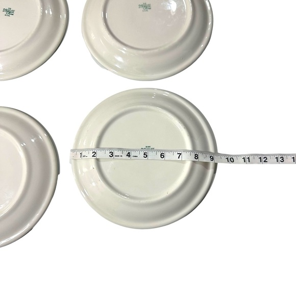 1954 Set 4 Syracuse USA Wintergreen Restaurant Dinner Plates 9” Wave Crest MCM - Picture 11 of 12